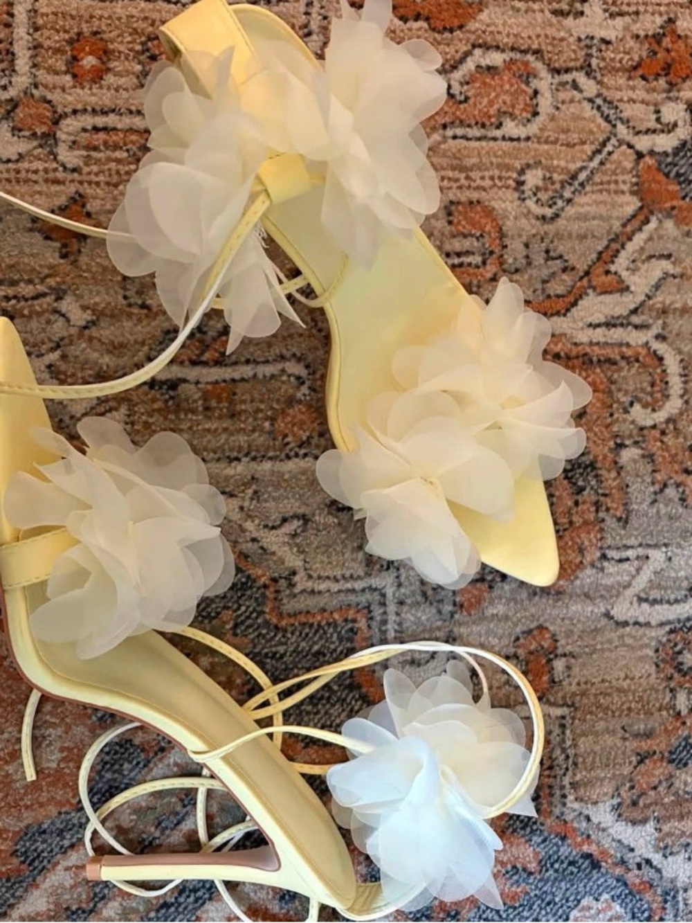 Elegant White Floral Strap Heels for Women